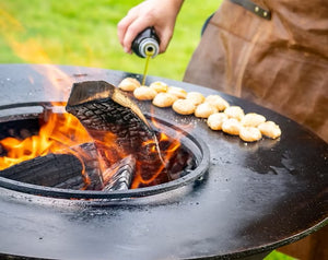 Plancha bbq met food bumper