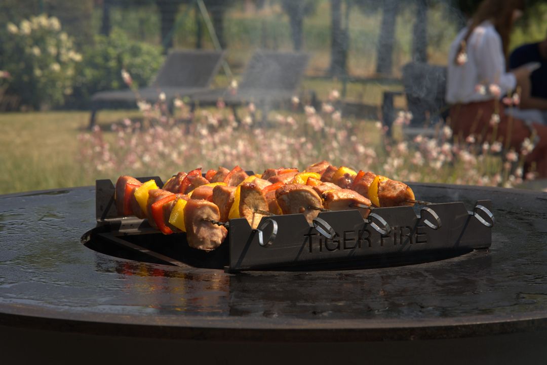 Saté grill - incl 5 RVS skewers for 88